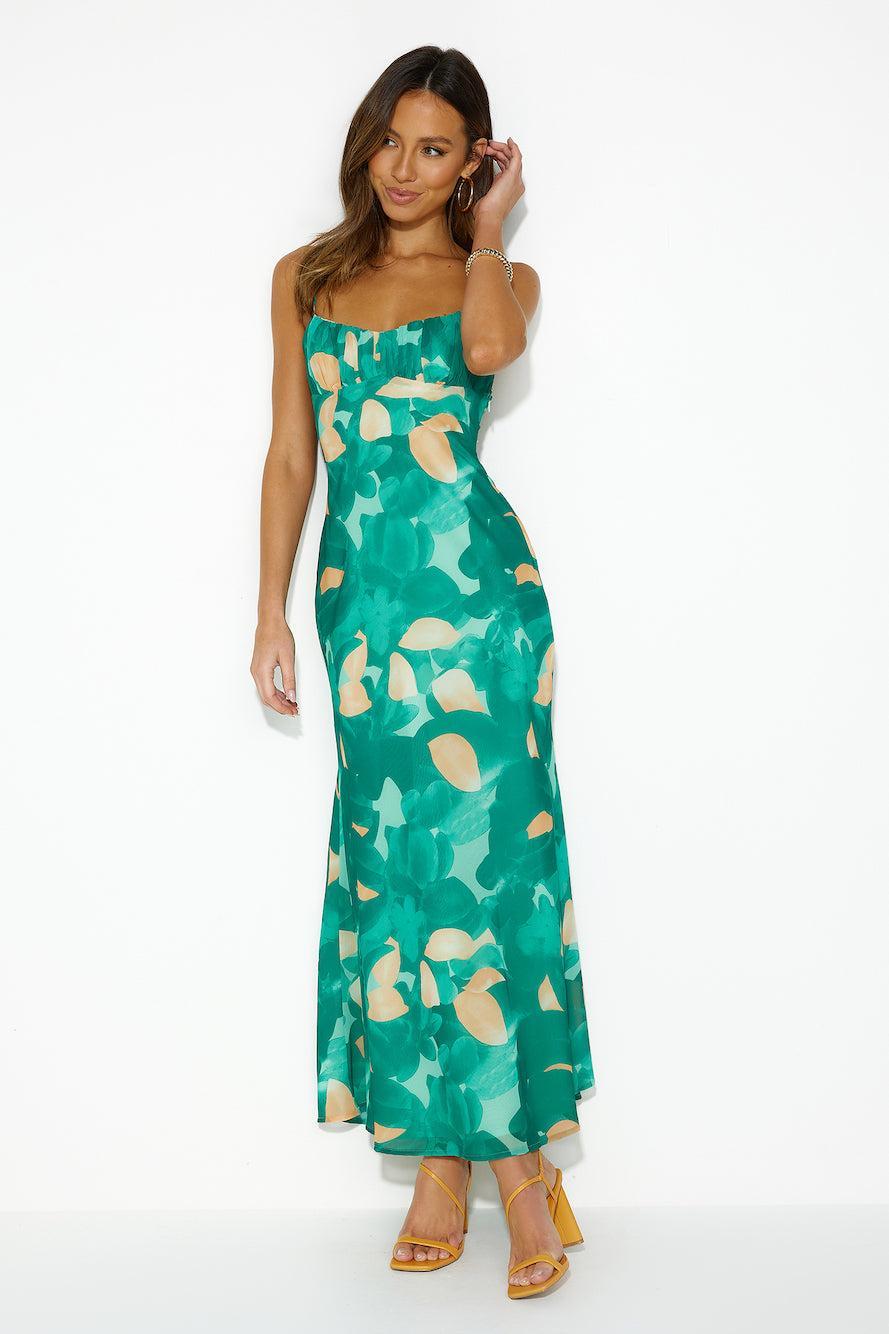 Nimble Fortune Midi Dress Green Product Image