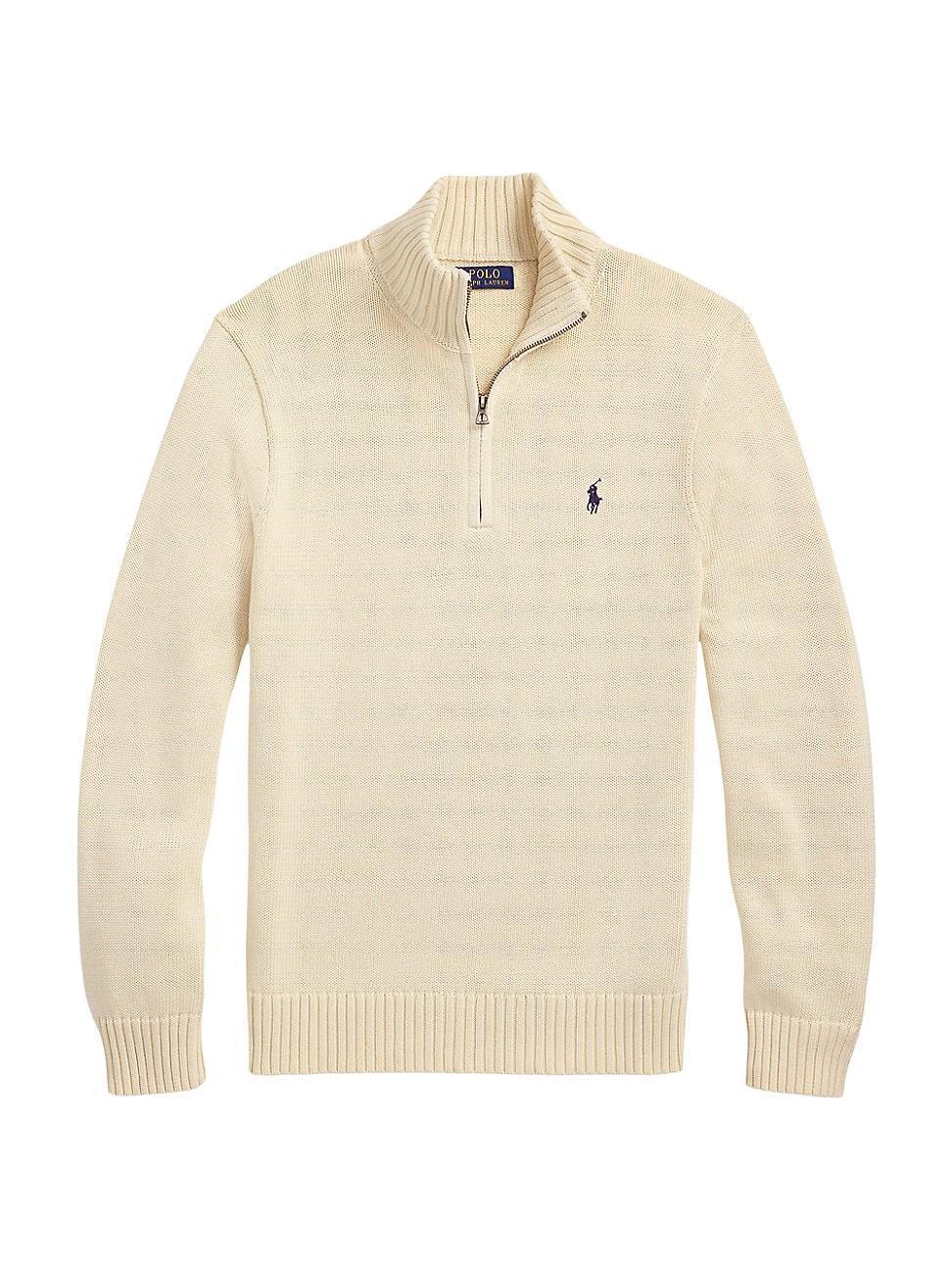 Mens Cotton Knit Quarter-Zip Sweater Product Image