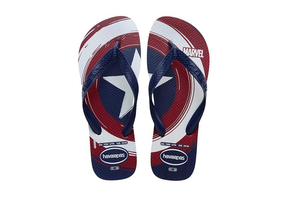 Havaianas Top Marvel Logomania Flip Flop Sandal (Navy Blue/Navy Blue) Men's Shoes Product Image