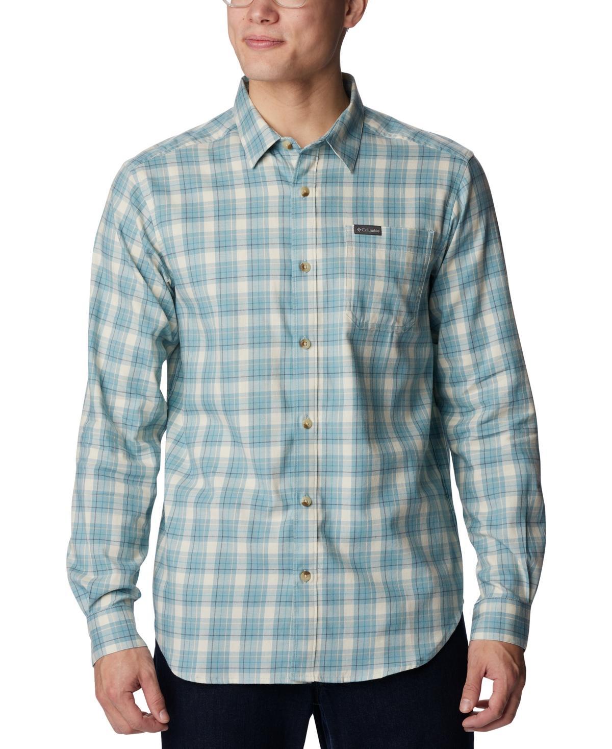 Mens Columbia Vapor Ridge Plaid Woven Button-Down Shirt Blue Tartan Product Image