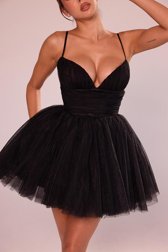 Princess Black Tulle Mini Dress Product Image