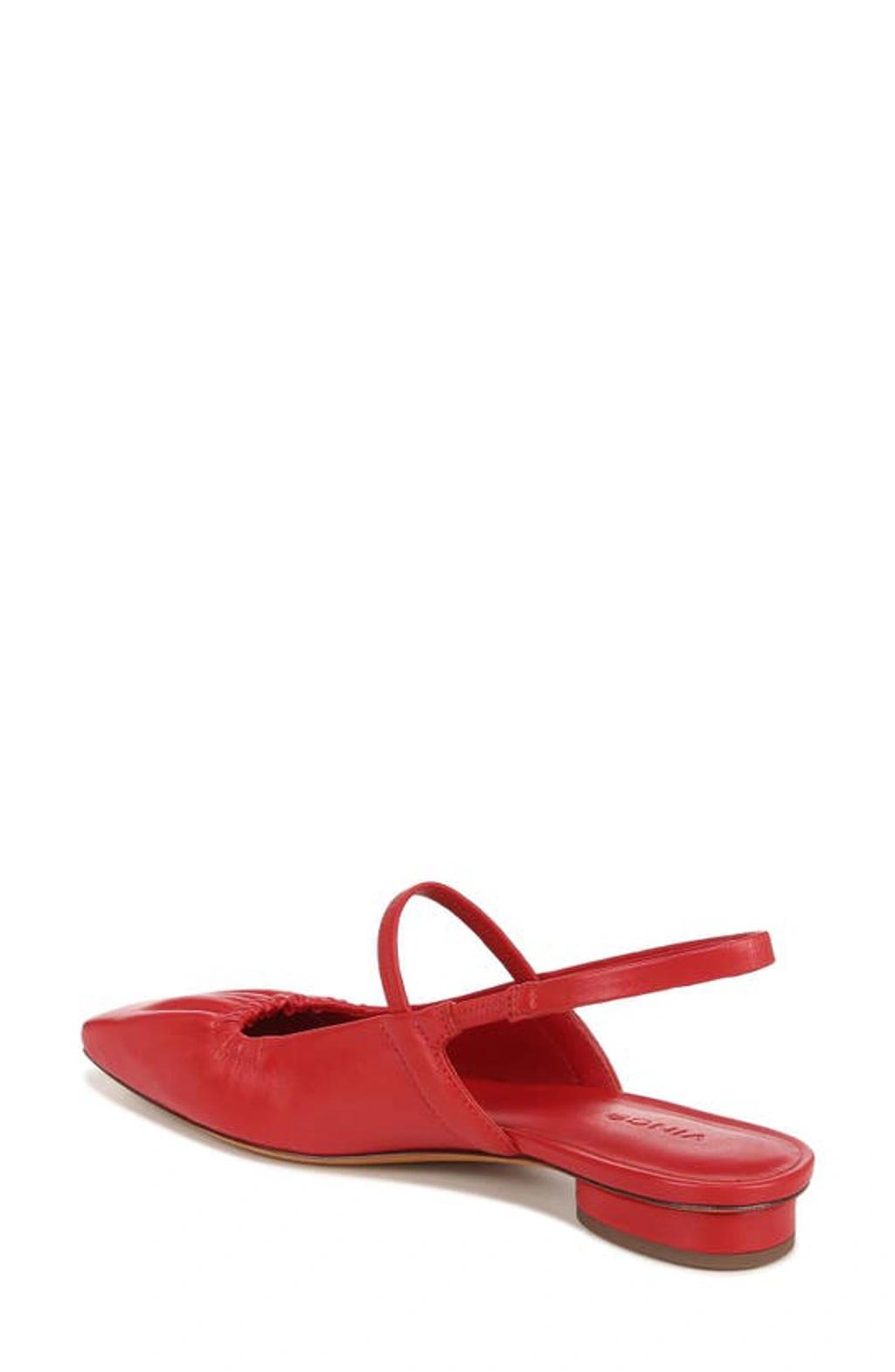 Venice Leather Slingback Ballerina Flats In Crimson Product Image