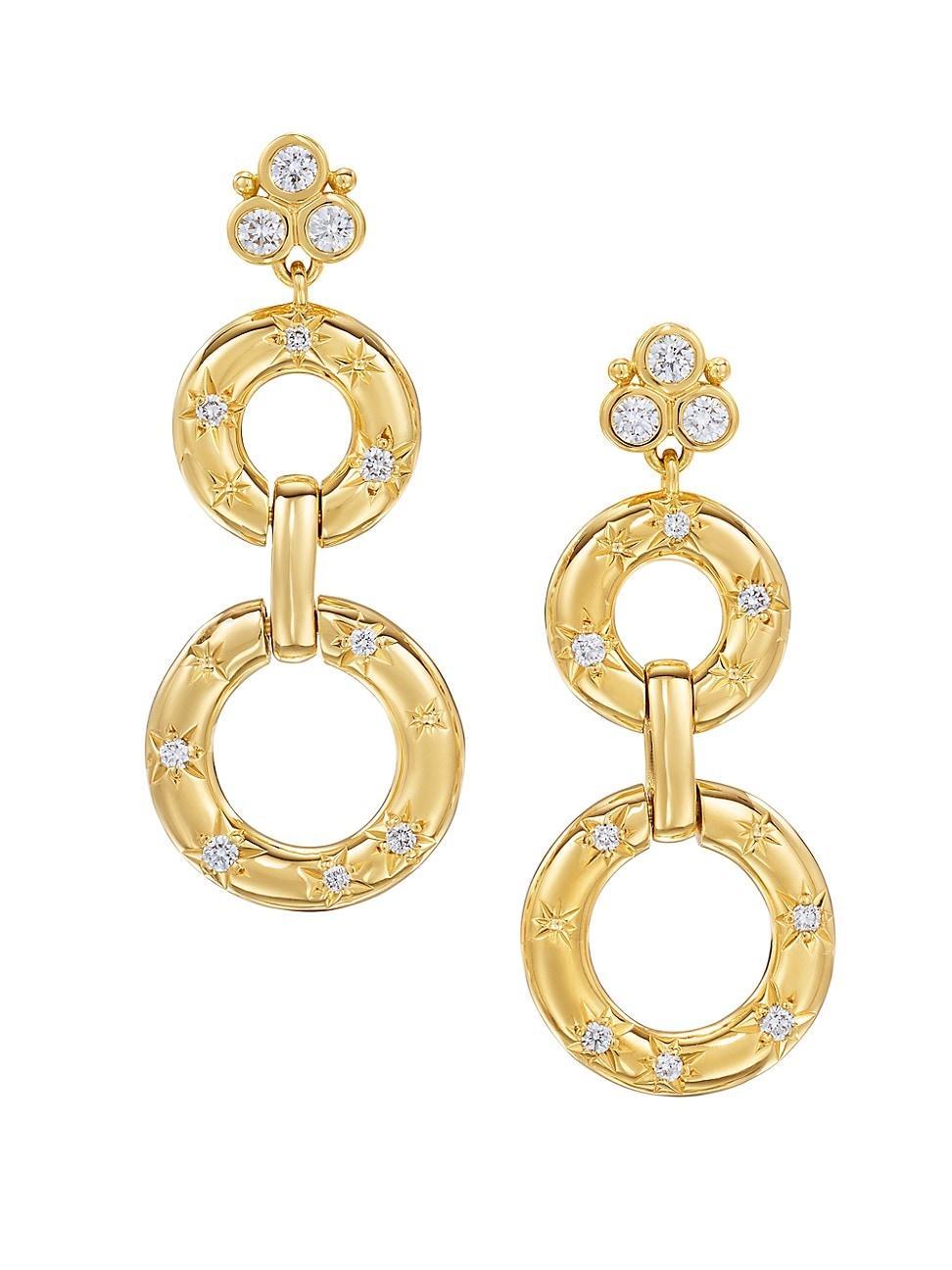 Womens Celestial Cosmos Jean Darc 18K Yellow Gold & 0.5 TCE Diamonds Drop Earrings Product Image