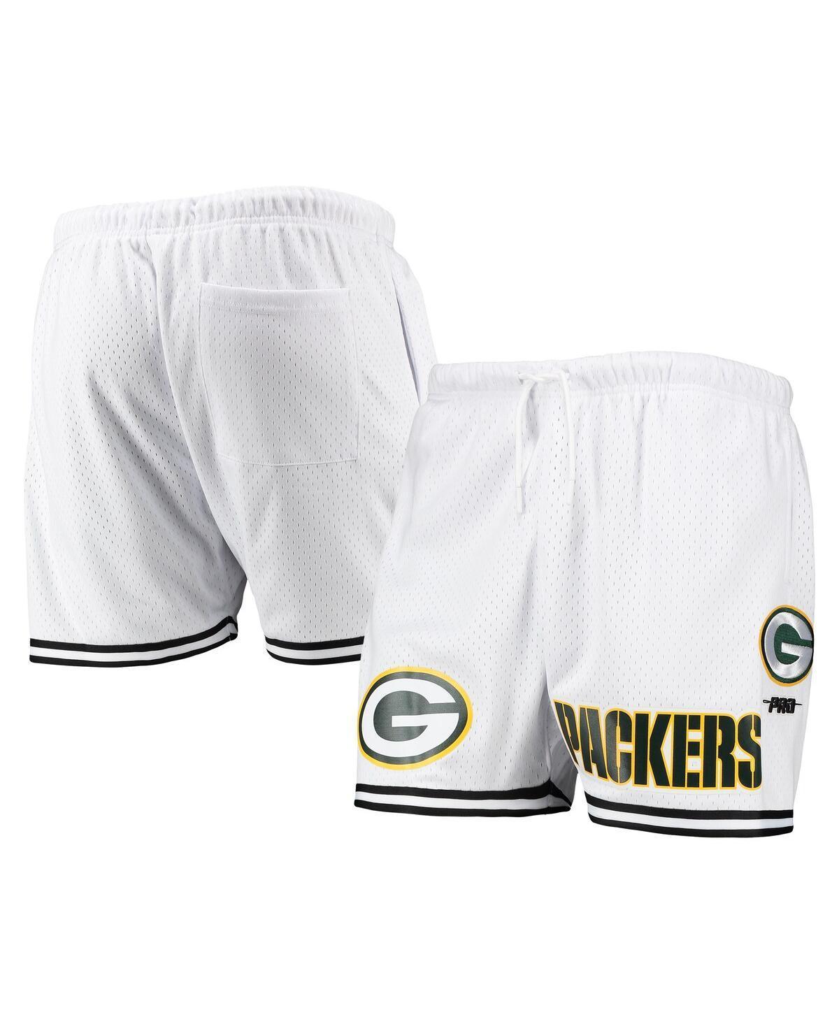 Mens Pro Standard White Green Bay Packers Mesh Shorts - White Product Image