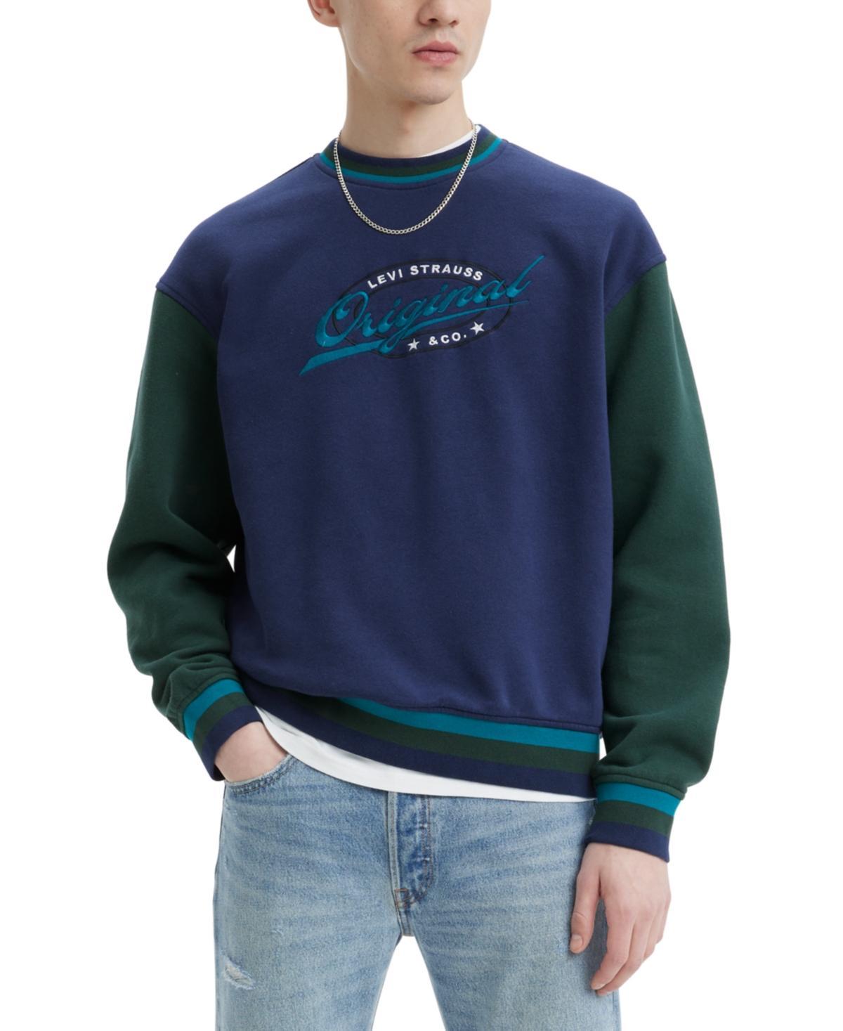 Levis Long Sleeve Relaxed Fit Tipped Color Block Fleece Sweatshirt Product Image