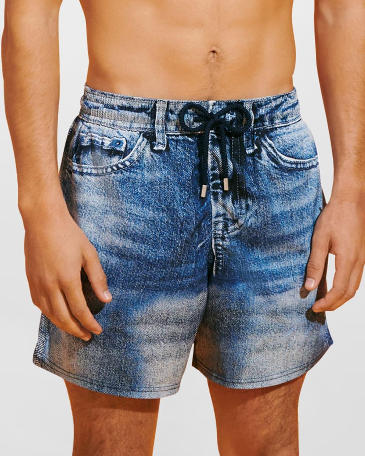 Mens Denim Stretch Swim Shorts Product Image