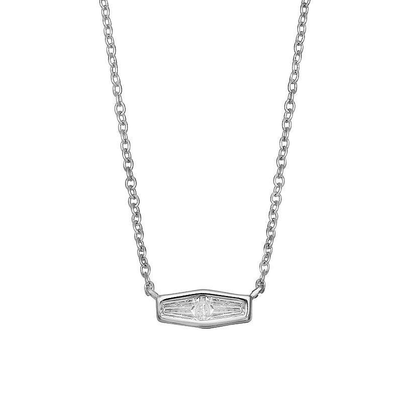 Primrose Sterling Silver & Tapered Cubic Zirconia Necklace, Womens Product Image