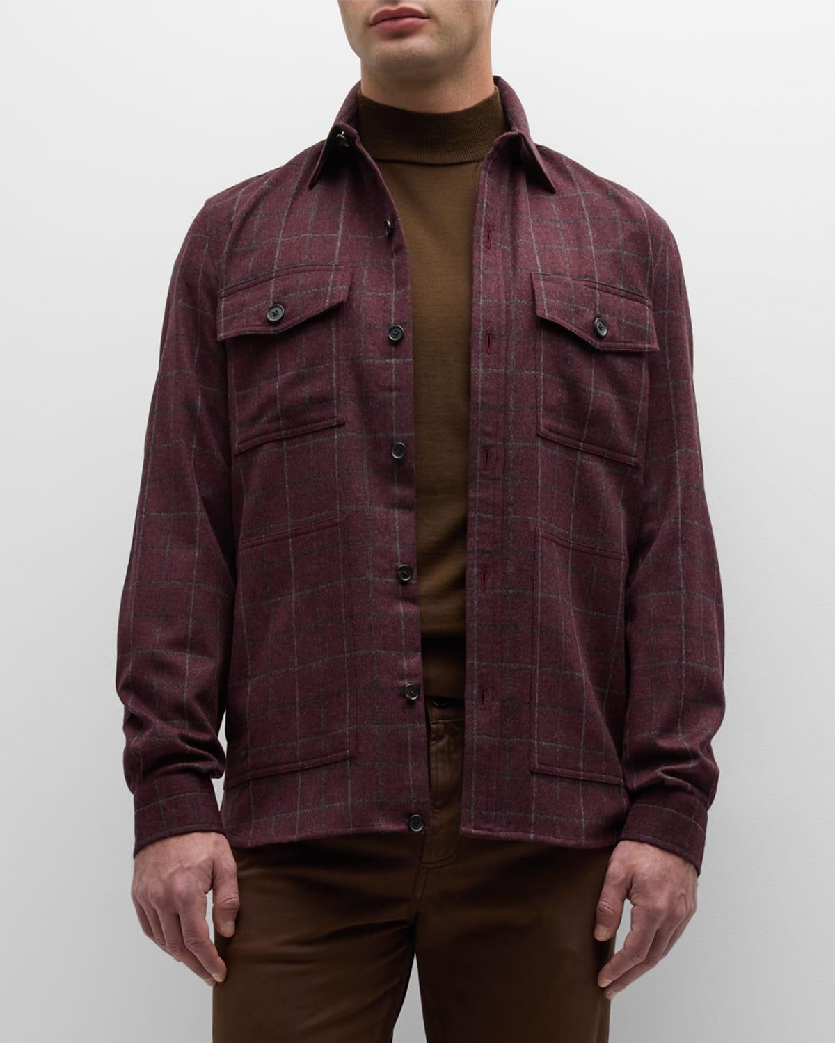 Mens Wool-Cashmere Plaid Overshirt Product Image