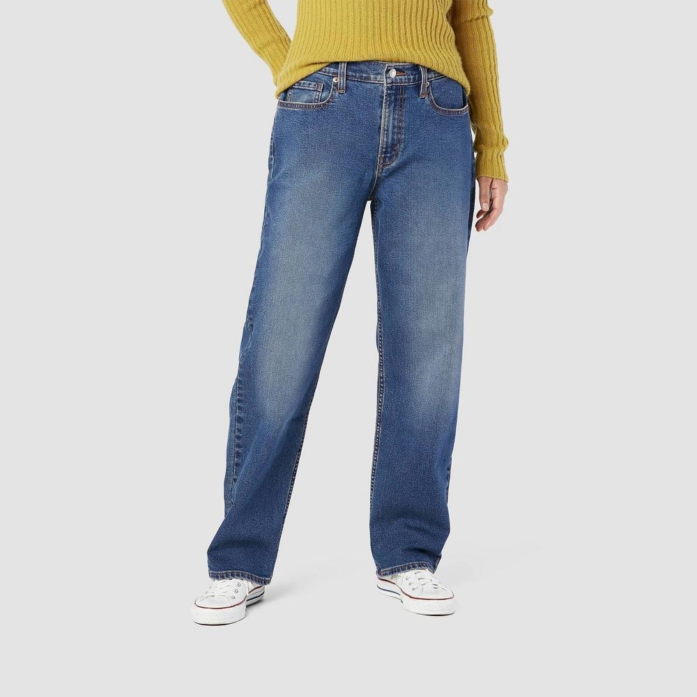 DENIZEN from Levis Womens Mid-Rise 90s Loose Straight Jeans - Meta Blue 2 Product Image