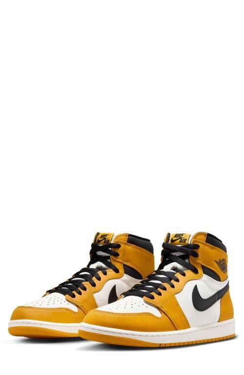 Jordan Mens Jordan Retro 1 Hi OG RMSTD - Mens Basketball Shoes Yellow Ochre/Black/Sail Product Image