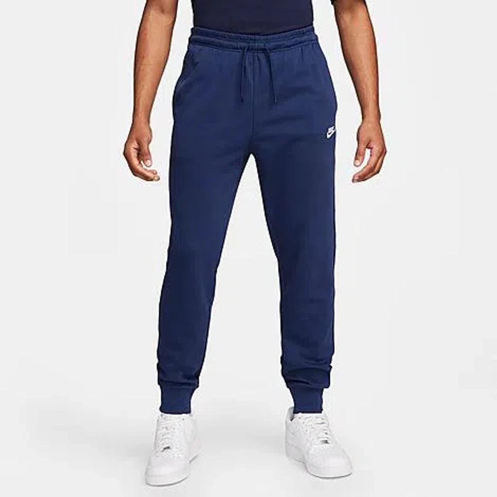 NIKE Men's Club Knit Jogger Pants In Midnight Navy/white Product Image