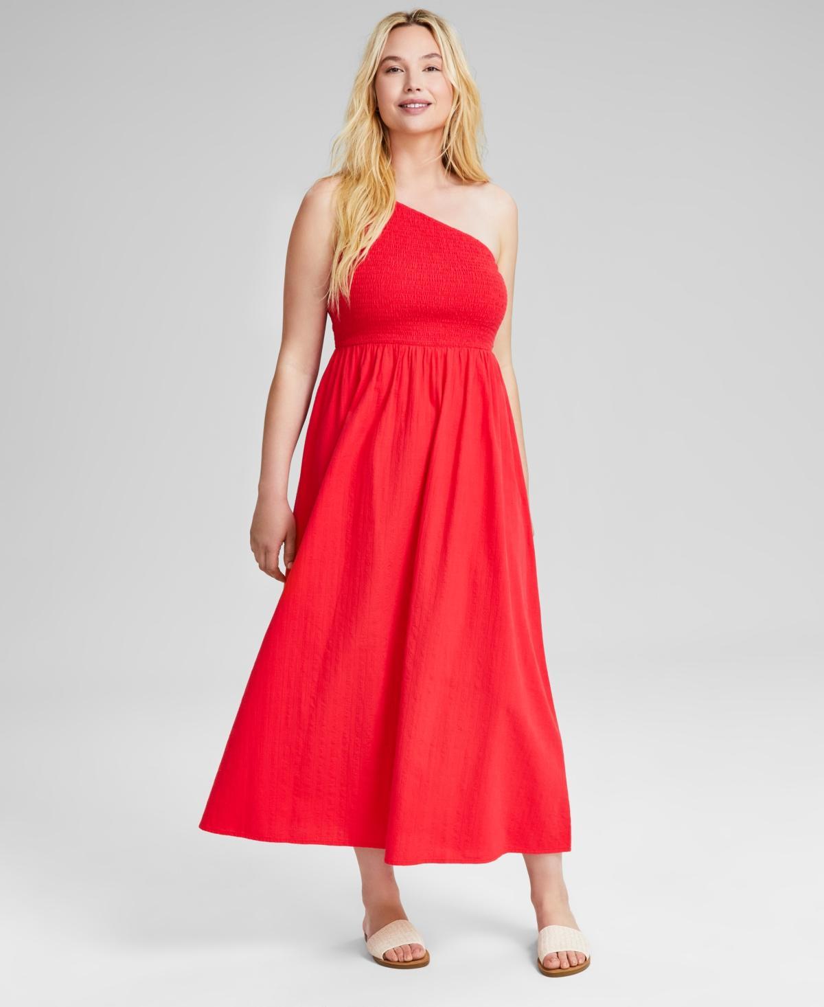 And Now This Womens Cotton One-Shoulder Smocked Maxi Dress, Created for Macys Product Image