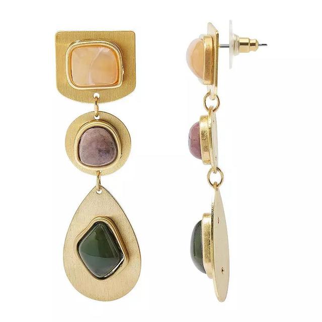 Sonoma Goods For Life Gold Tone Stone Drop Earrings, Womens, Multi Product Image