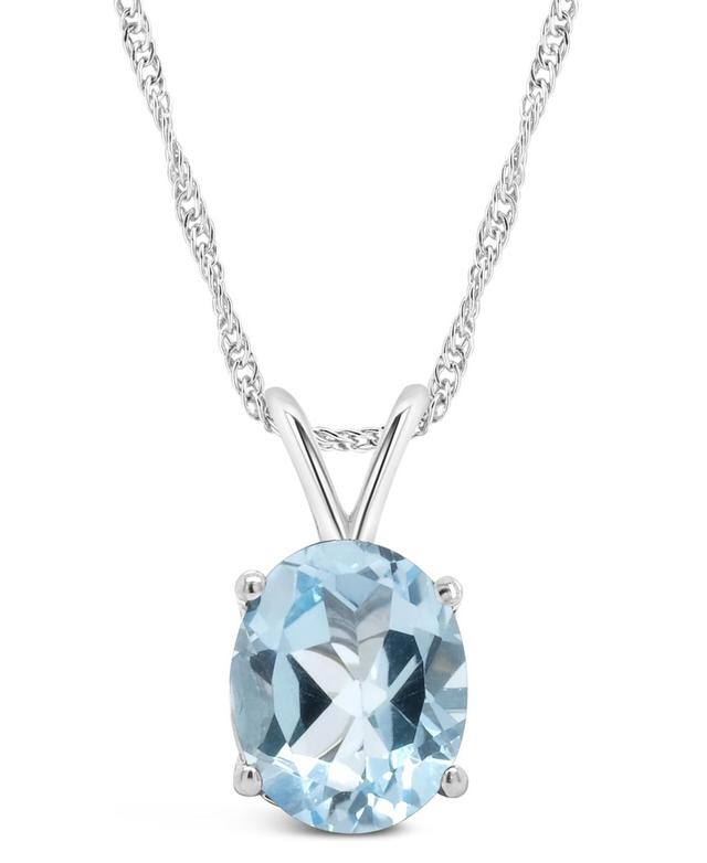 Alyson Layne 14k Gold Pear Cut Sky Blue Topaz Pendant Necklace, Womens Product Image