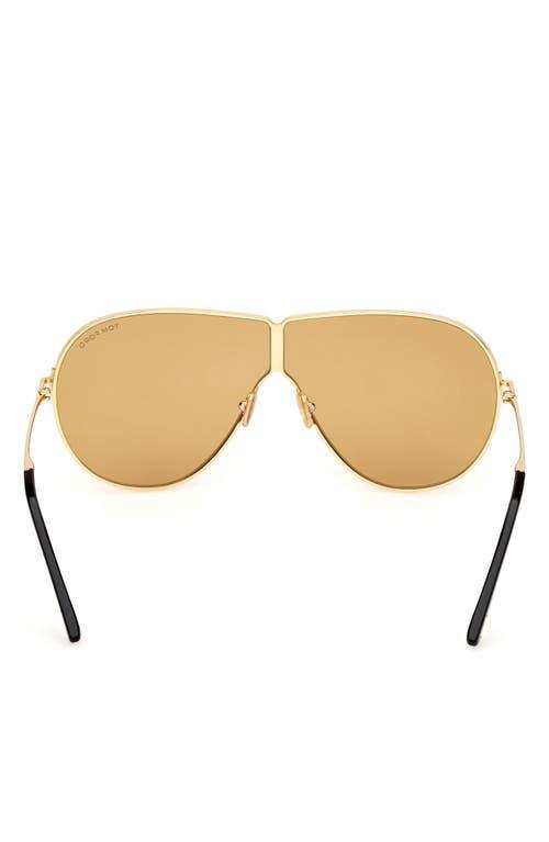 TOM FORD Keating 71mm Oversize Pilot Sunglasses In Gold Product Image