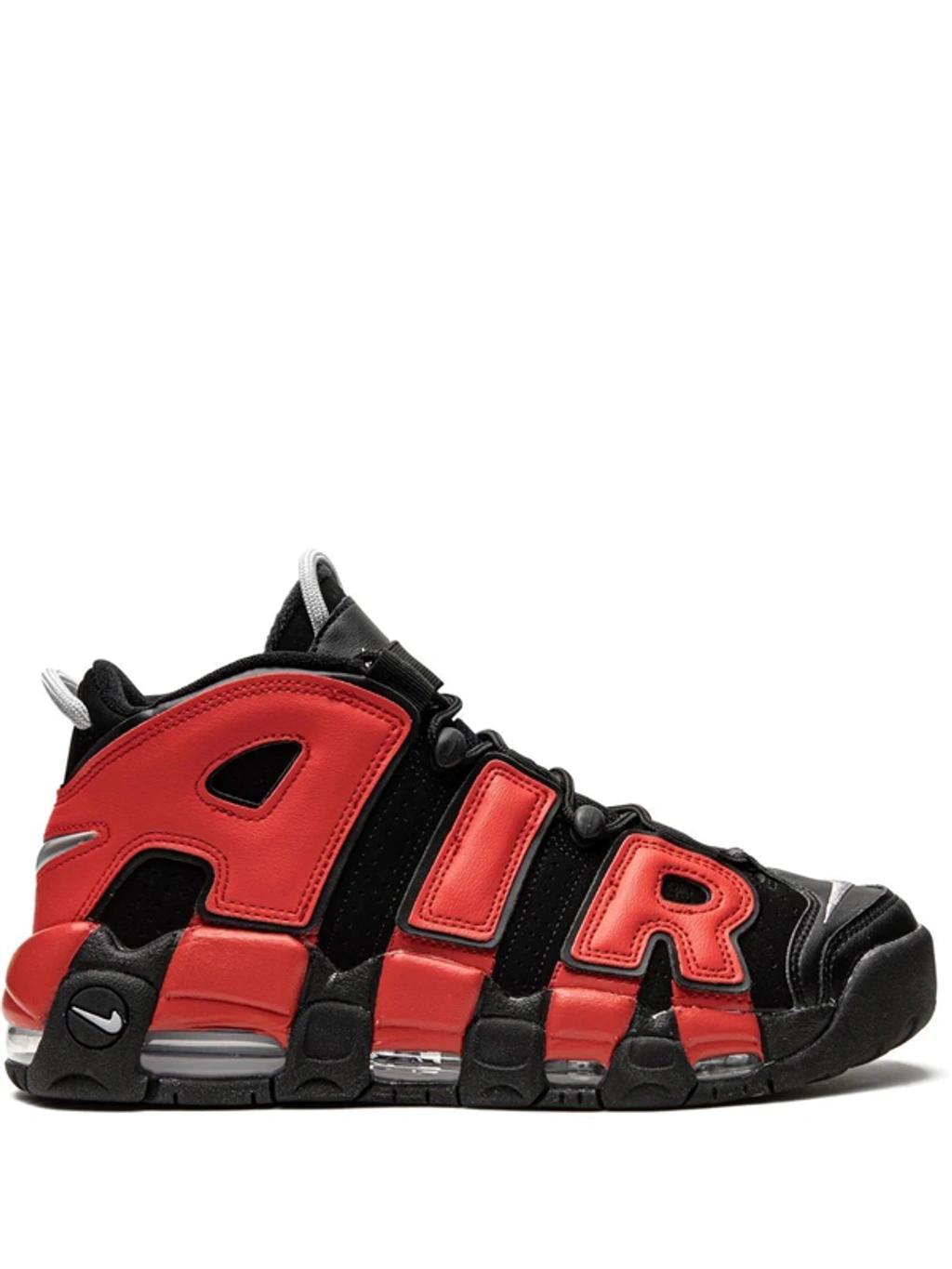 Black Air More Uptempo '96 Sneakers In Black/midnight Navy/white/university Red Product Image