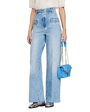 Sando Oslo High Rise Wide Leg Jeans in Blue Jean Product Image