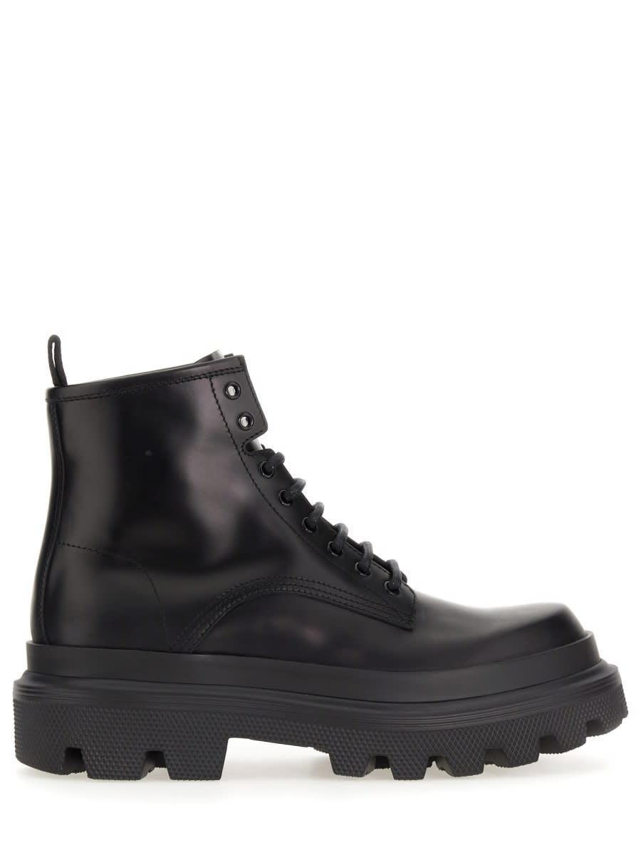 Ankle Boot With Logo Plaque In Black Product Image