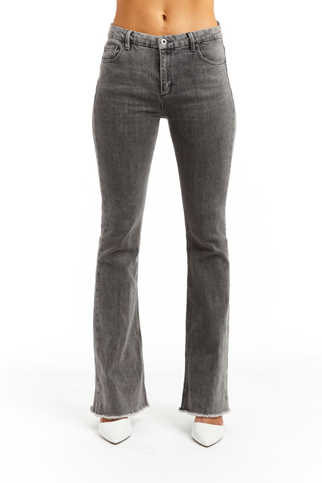 Mid Rise Sexy Flare w Raw Hem Product Image