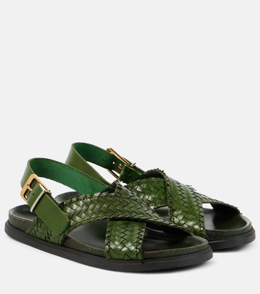 Buckle Sandal In Dark Green Product Image