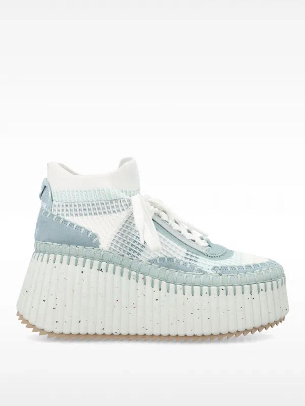 CHLOÉ Nama Wedge Sneakers In White Product Image