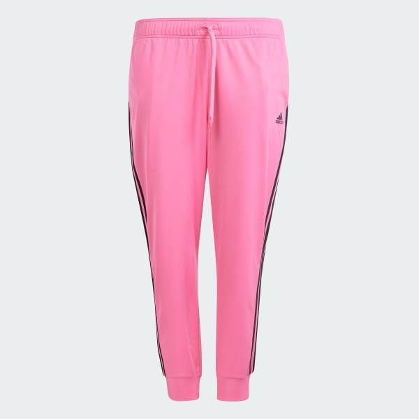 Essentials Warm-Up Slim Tapered 3-Stripes Track Pants (Plus Size) Product Image