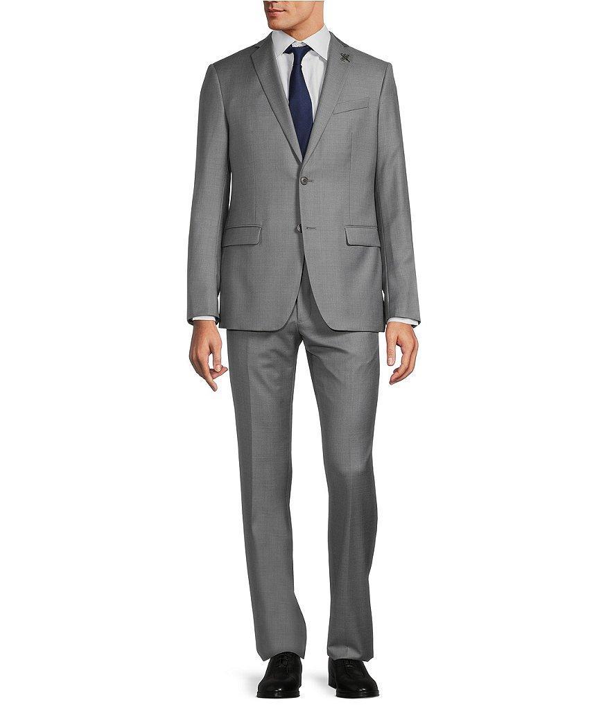 John Varvatos Bleecker Slim Fit Flat Front Solid 2-Piece Suit Product Image