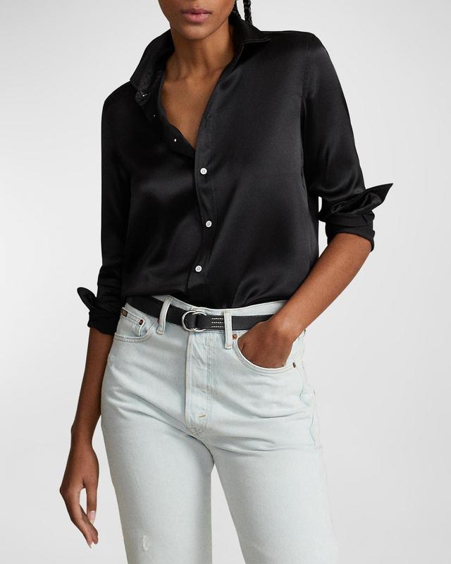 Womens Silk Classic-Fit Shirt Product Image