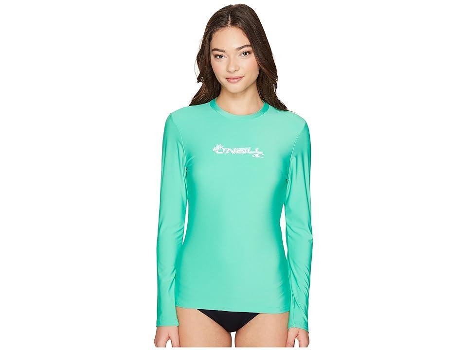 O'Neill Basic Skins Long Sleeve Rash Tee (Seaglass) Women's Swimwear Product Image