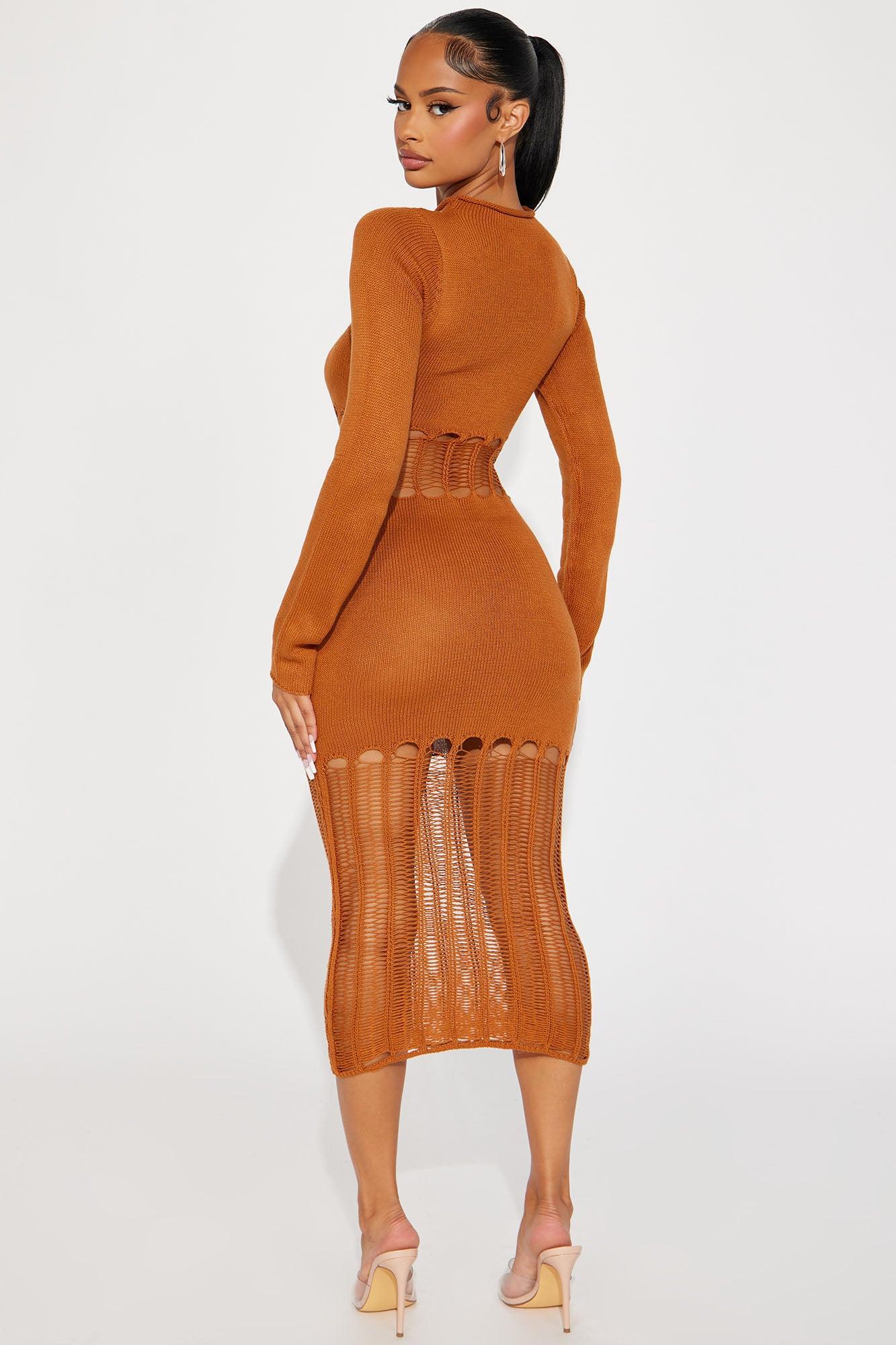 Tamara Sweater Midi Dress - Camel Product Image