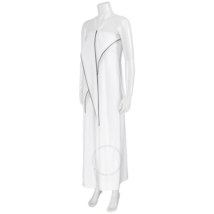 BURBERRY White Stretch Jersey Drape Detail Gown Product Image