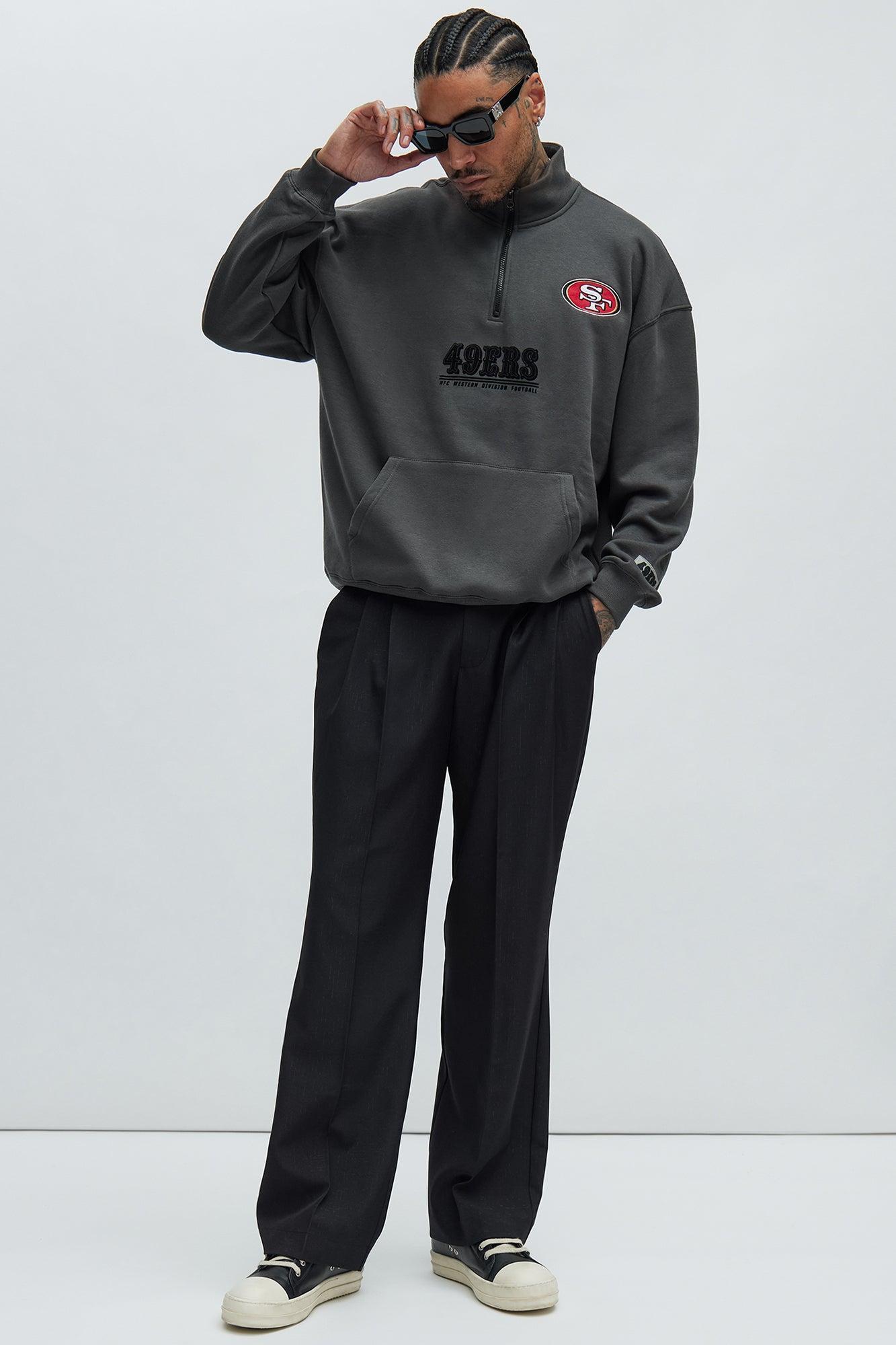 49ers Essential Quarter Zip Sweatershirt - Grey/combo Product Image