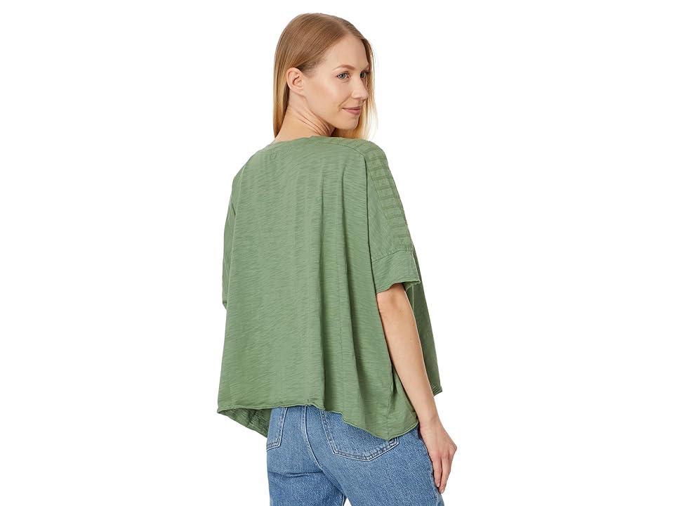 Mod-o-doc Half Sleeve Open Crew Oversized Boxy Tee (Mint Moss) Women's Clothing Product Image