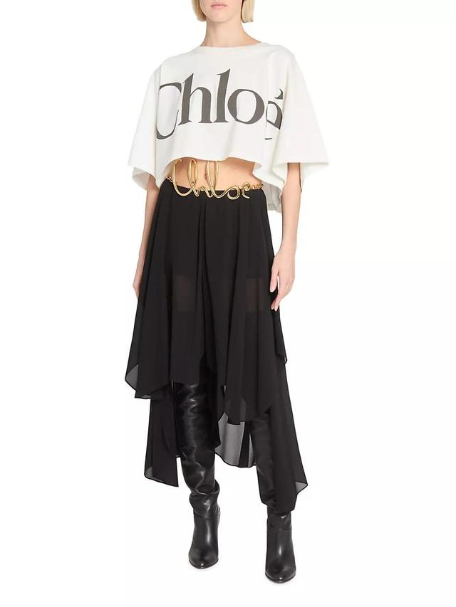 Silk Chiffon Asymmetric Skirt Product Image