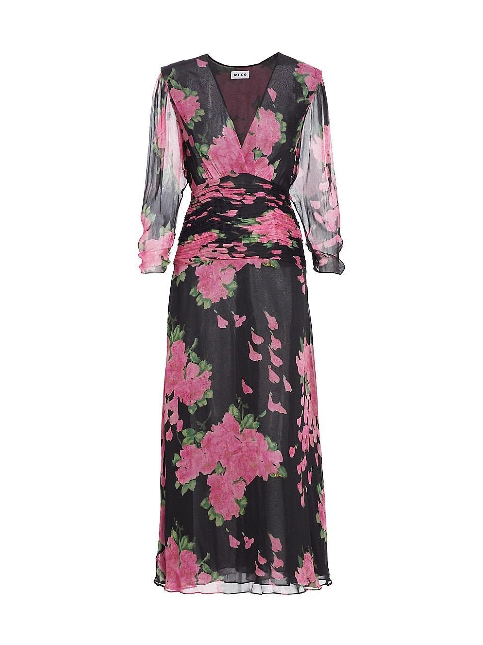 Womens Racquel Floral Midi-Dress Product Image