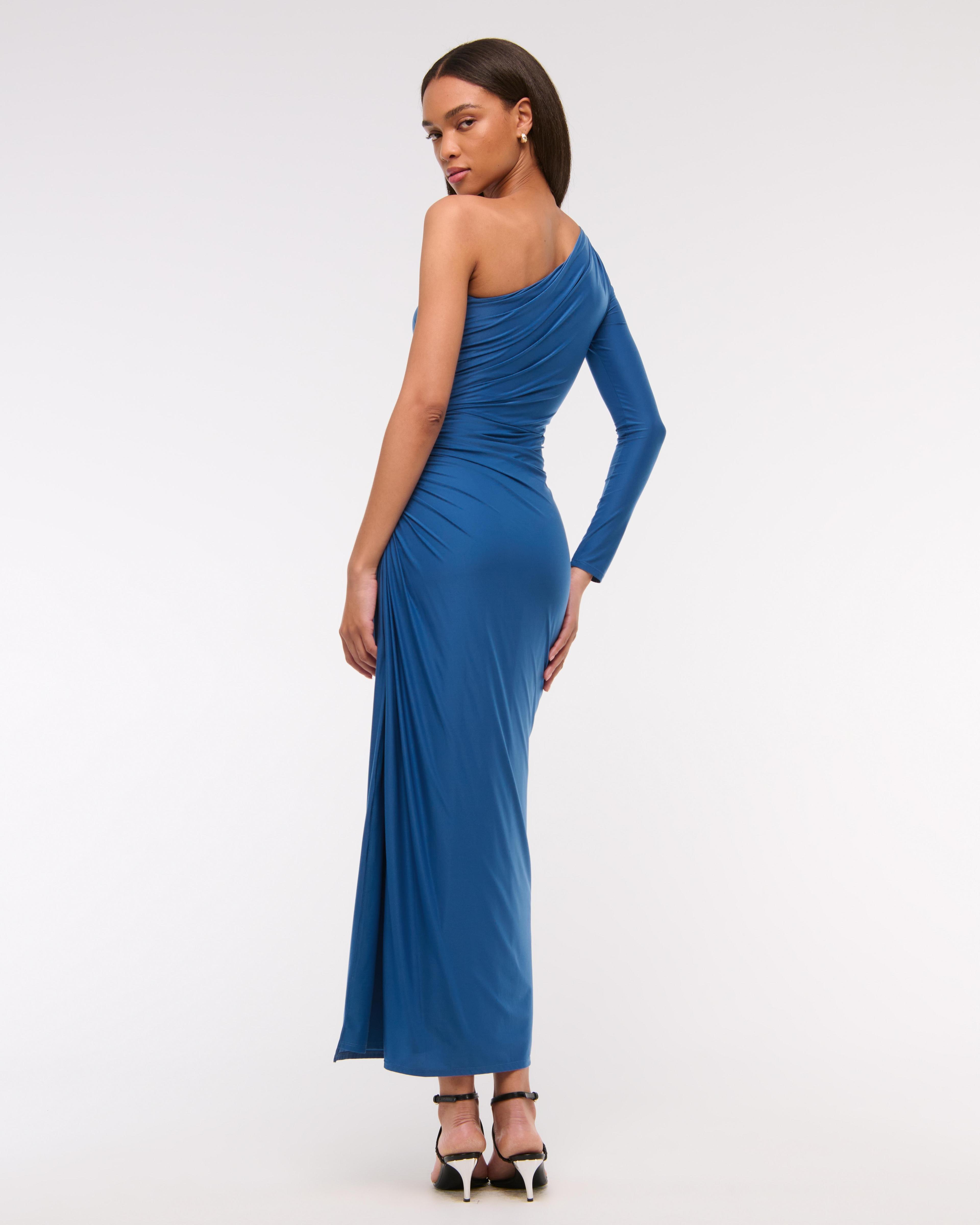 One-Shoulder Draped Maxi Dress Product Image