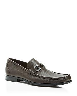 Ferragamo Mens Grandioso Double Gancini Bit Leather Slip On Loafers - D Product Image