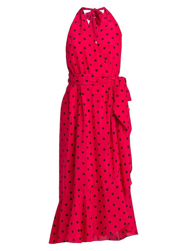 Womens Silk Wrap Midi-Dress Product Image