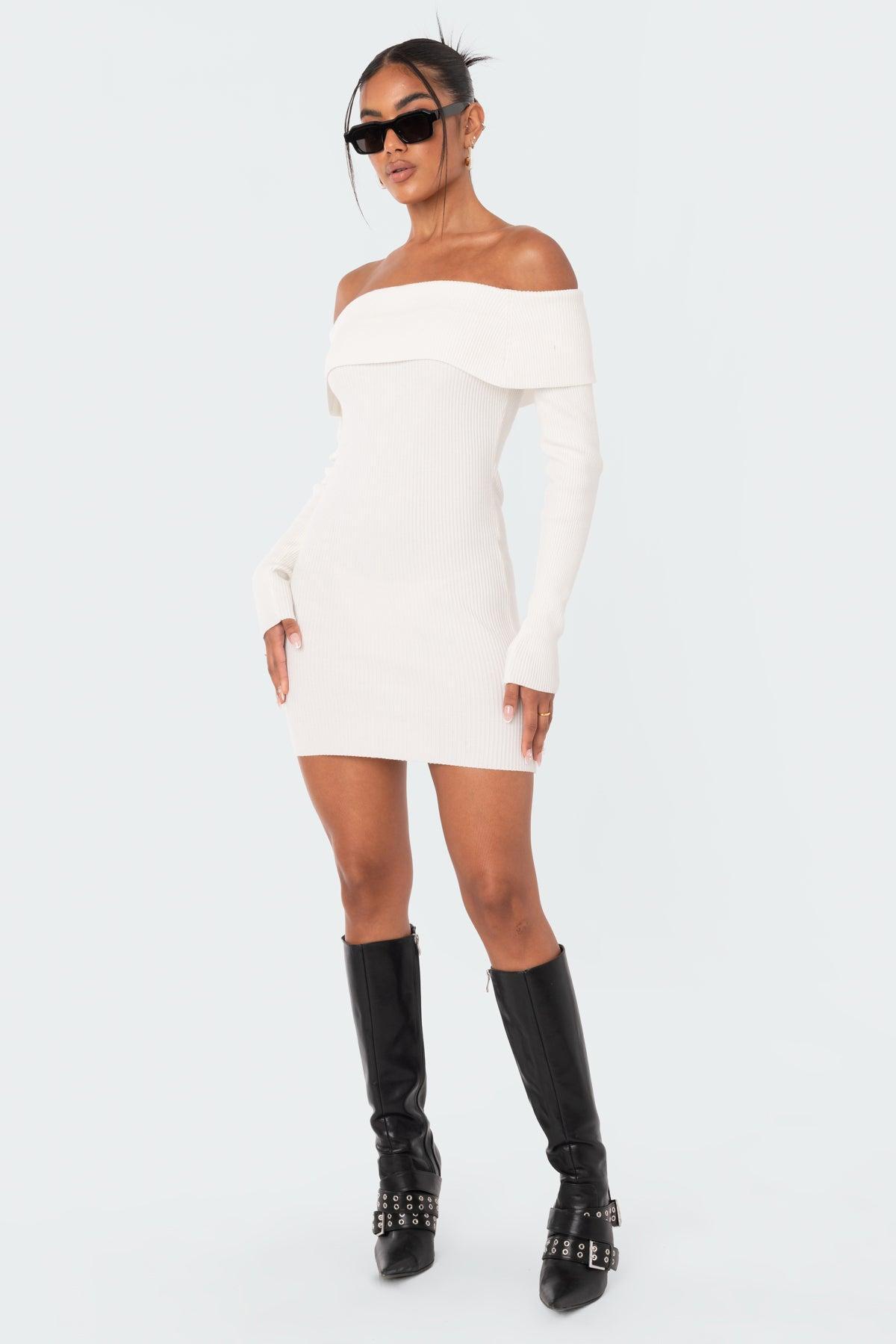 Emma Fold Over Knitted Dress Product Image