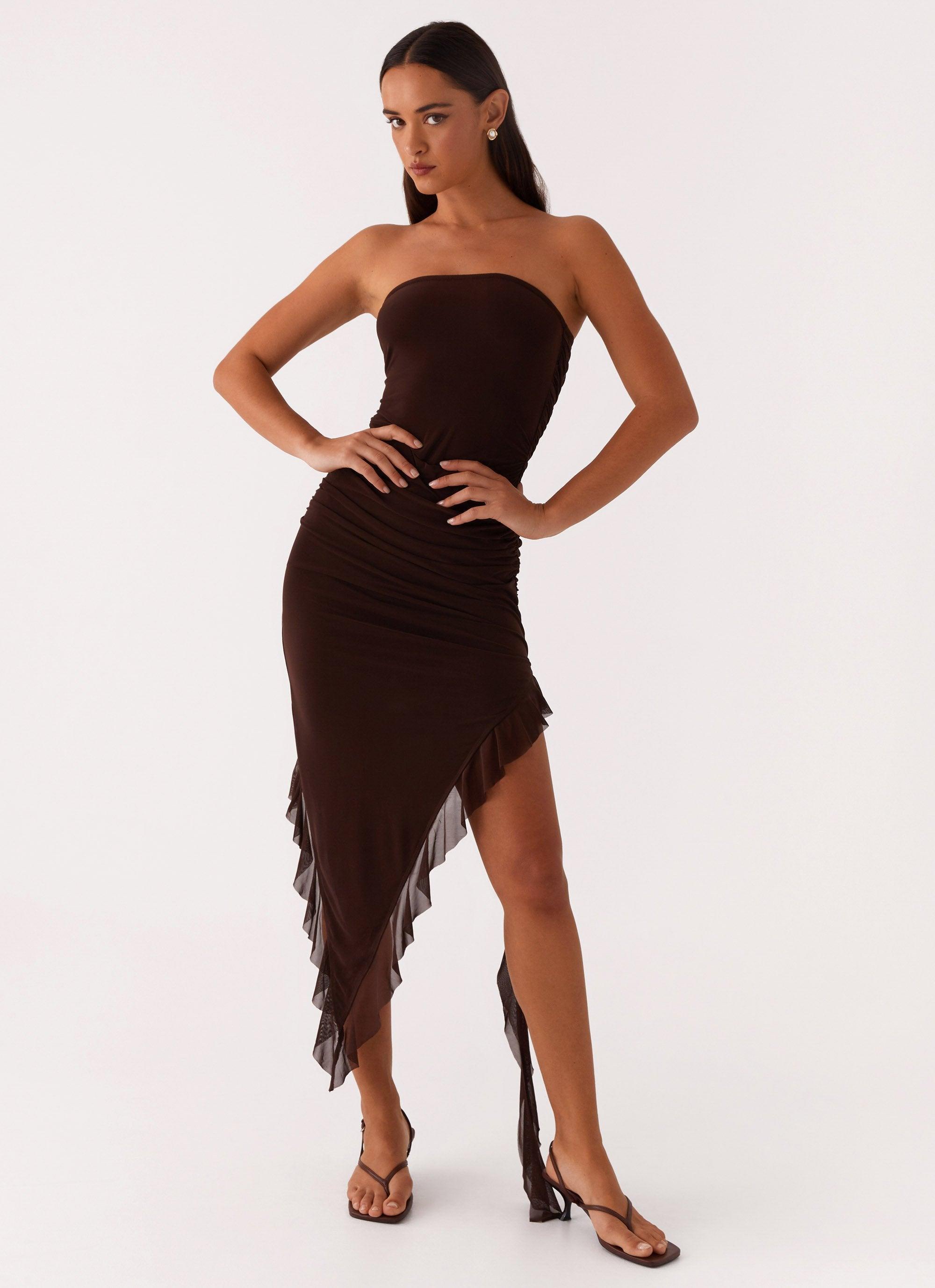 Aoife Midi Dress - Brown Product Image