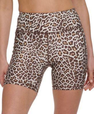 Dkny Sport Womens Animal Print Mid Rise Bike Shorts Product Image