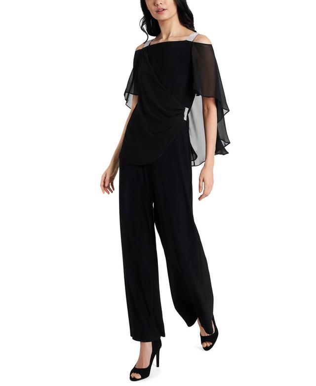 Msk Side-Draped Cold-Shoulder Jumpsuit Product Image