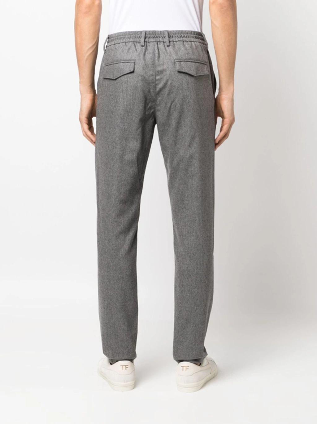 Mid-rise Tapered-leg Trousers In Grey Product Image