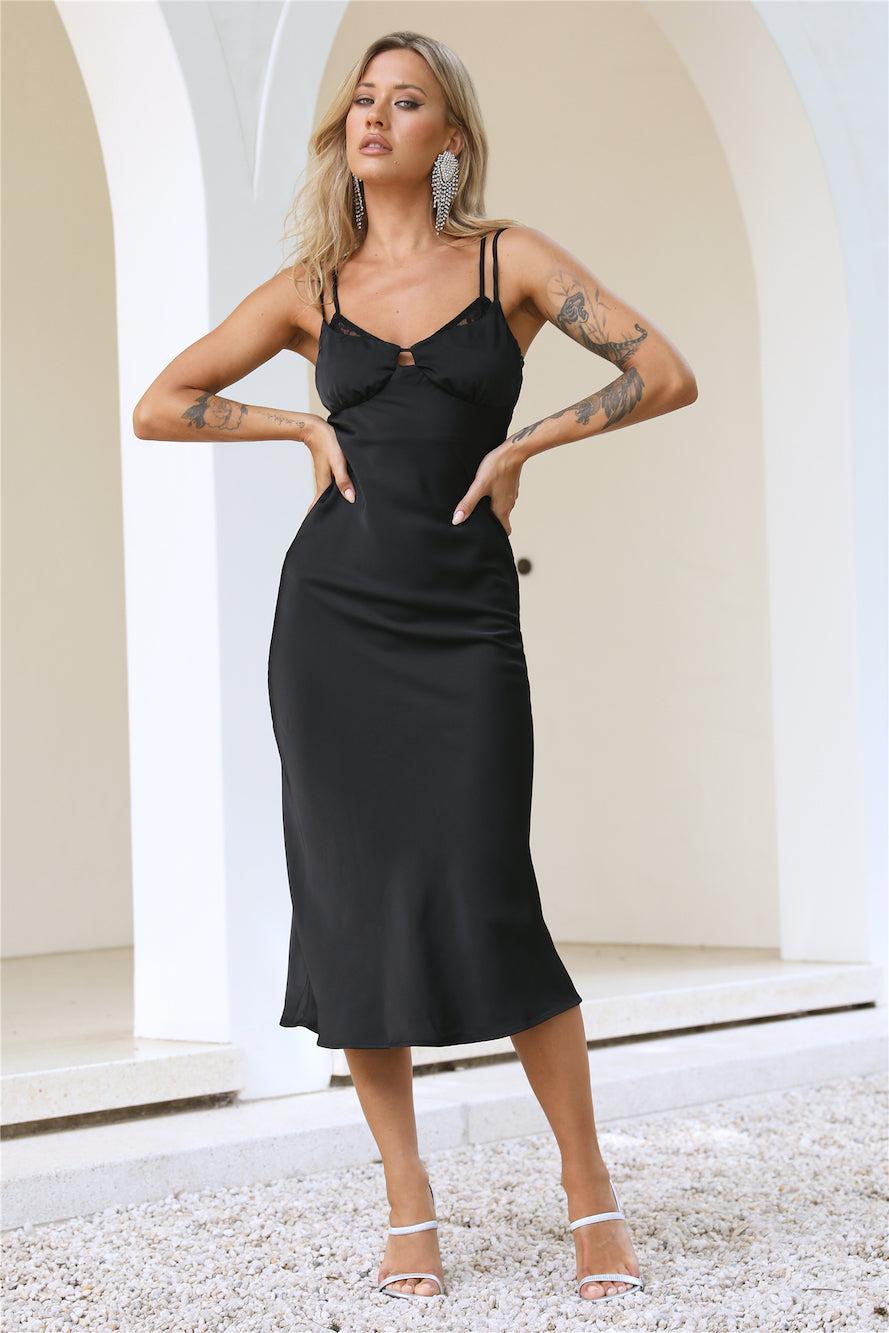 Pretty Details Midi Dress Black Product Image