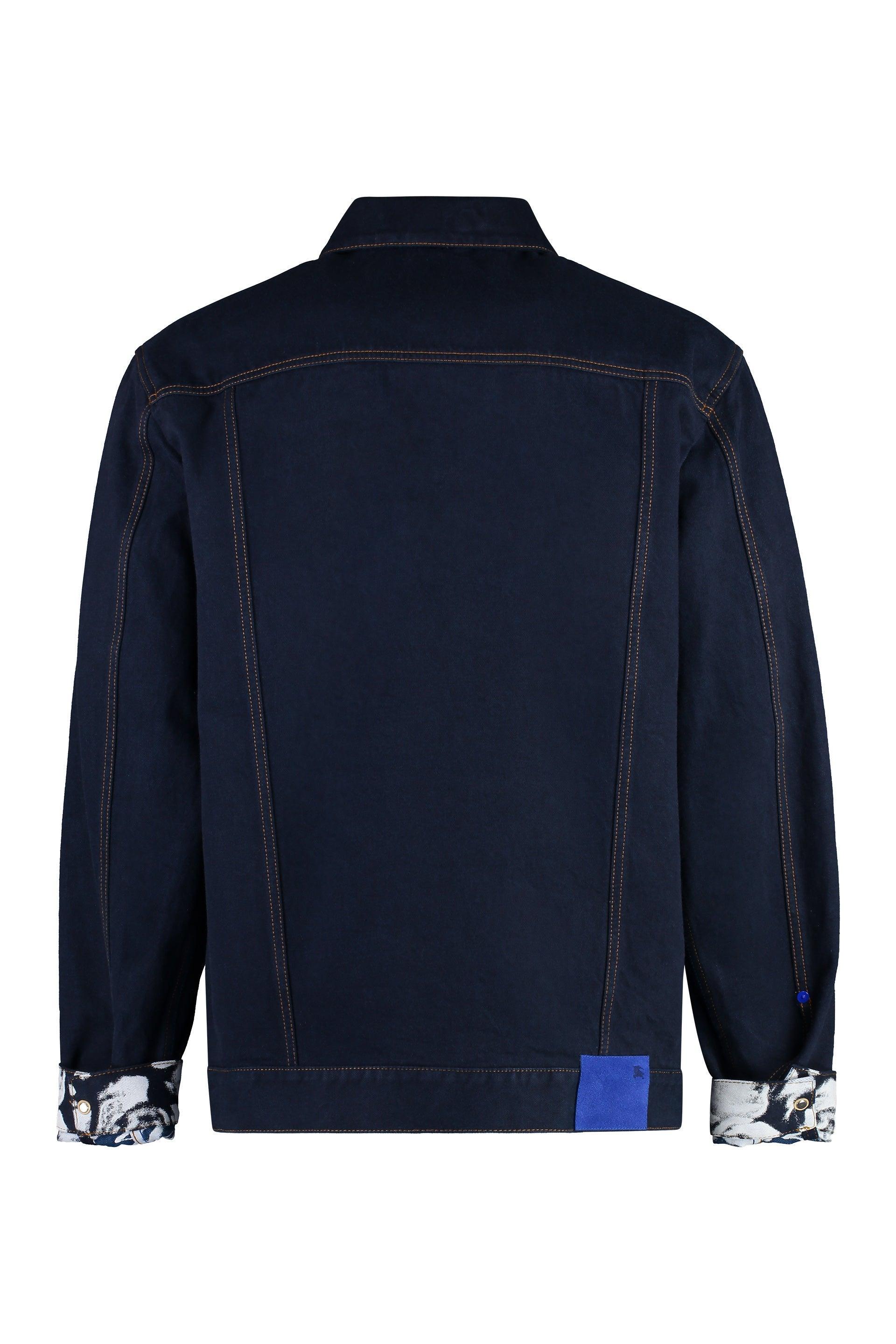 BURBERRY Blue Indigo Denim Jacket With Contrasting Cuffs Product Image