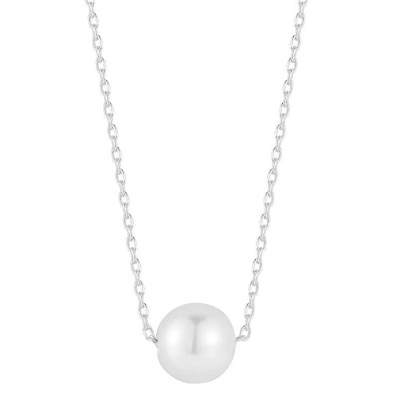 Sunkissed Sterling Single Freshwater Cultured Pearl Necklace, Womens Silver Tone Product Image