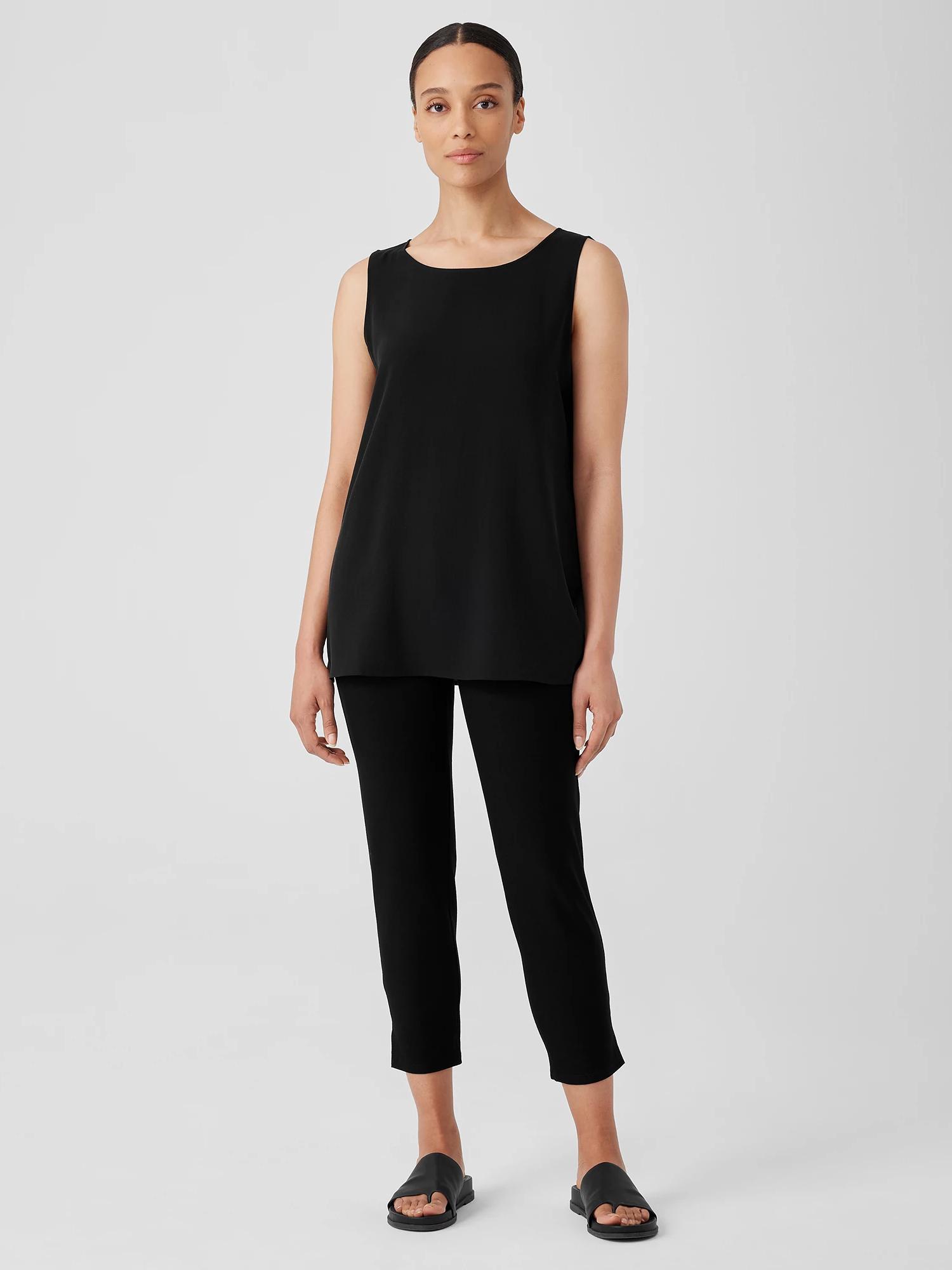 EILEEN FISHER Washable Stretch Crepe Pant with Slitsfemale product image