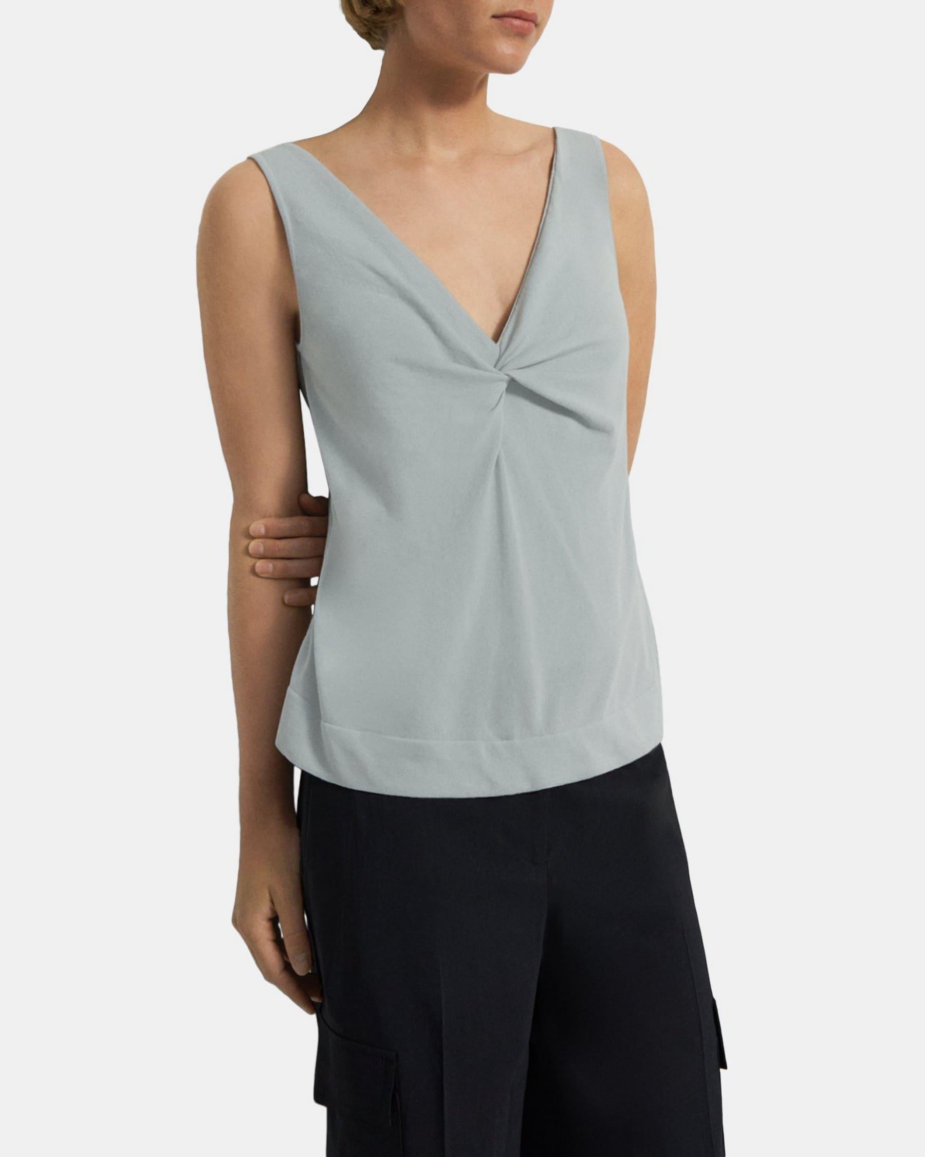 Twisted Tank Top in Cotton Blend Product Image