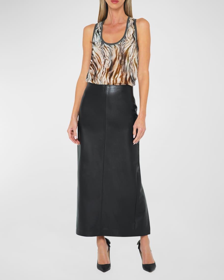 Daphne Faux Leather Midi Skirt product image