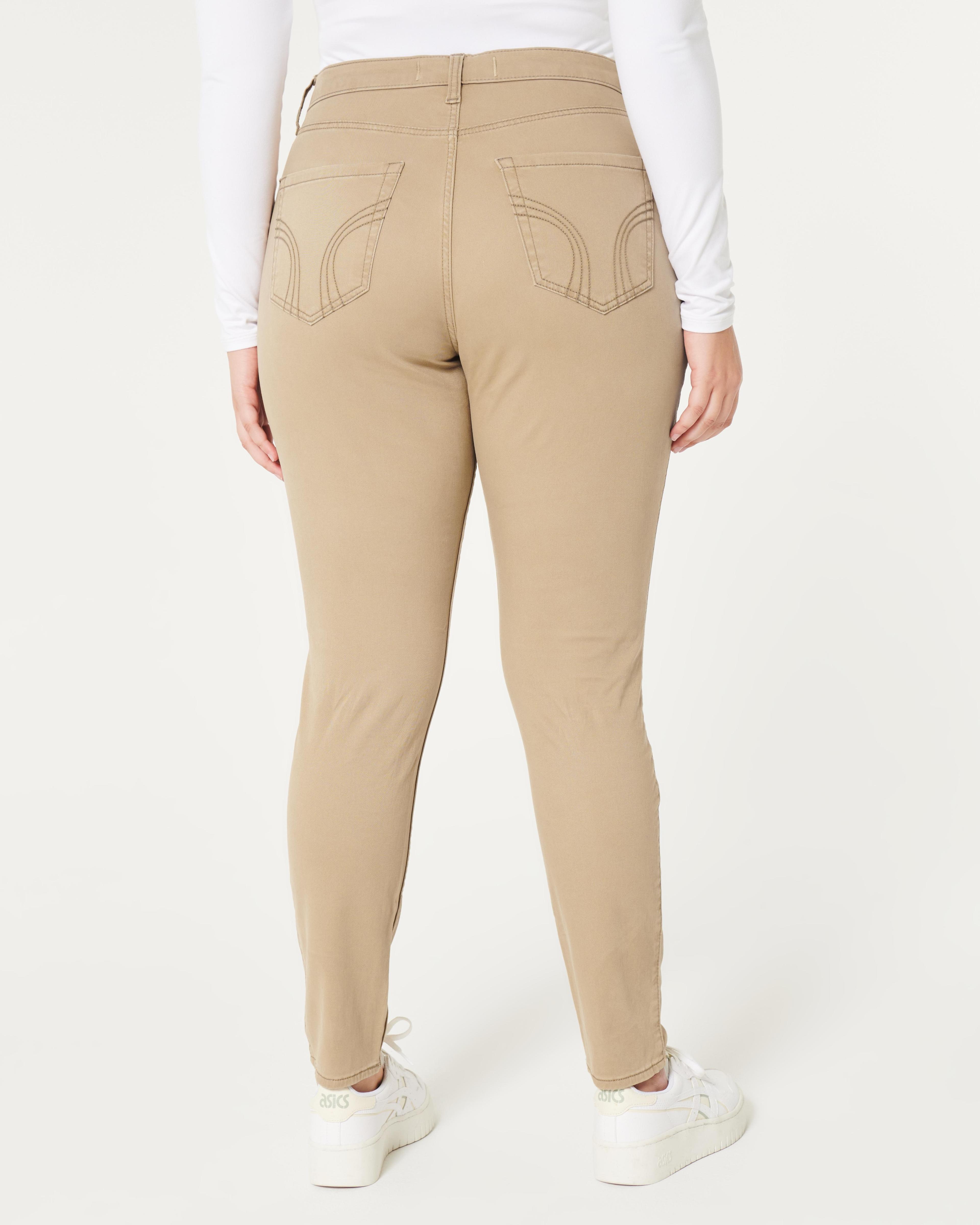 Curvy High-Rise Khaki Super Skinny Pants Product Image